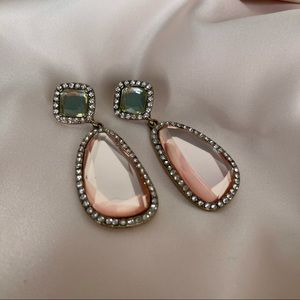 ON SALE Two tone gem earring